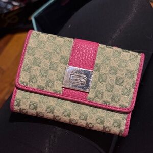 Liz Claiborne Pink and Green Wallet